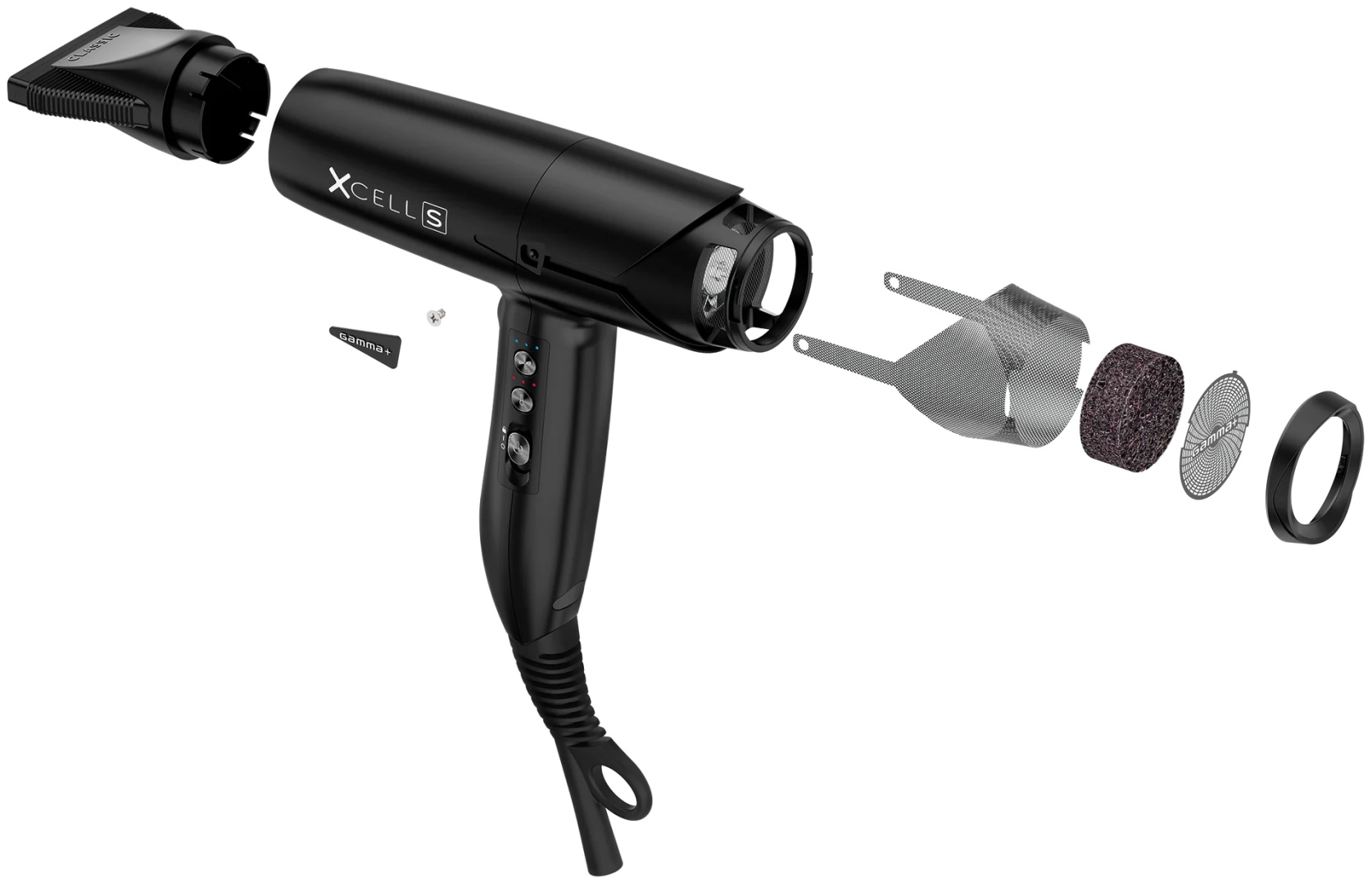 Фен для волос матовый черный 1400-1600 Квт